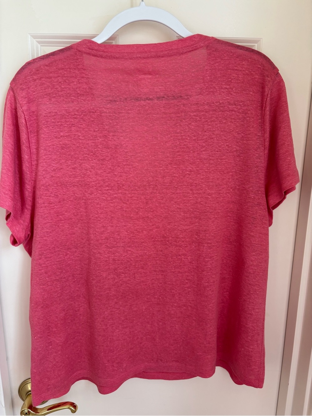 J. Crew Pink V-Neck Women's Linen Tee - Picture 3 of 4